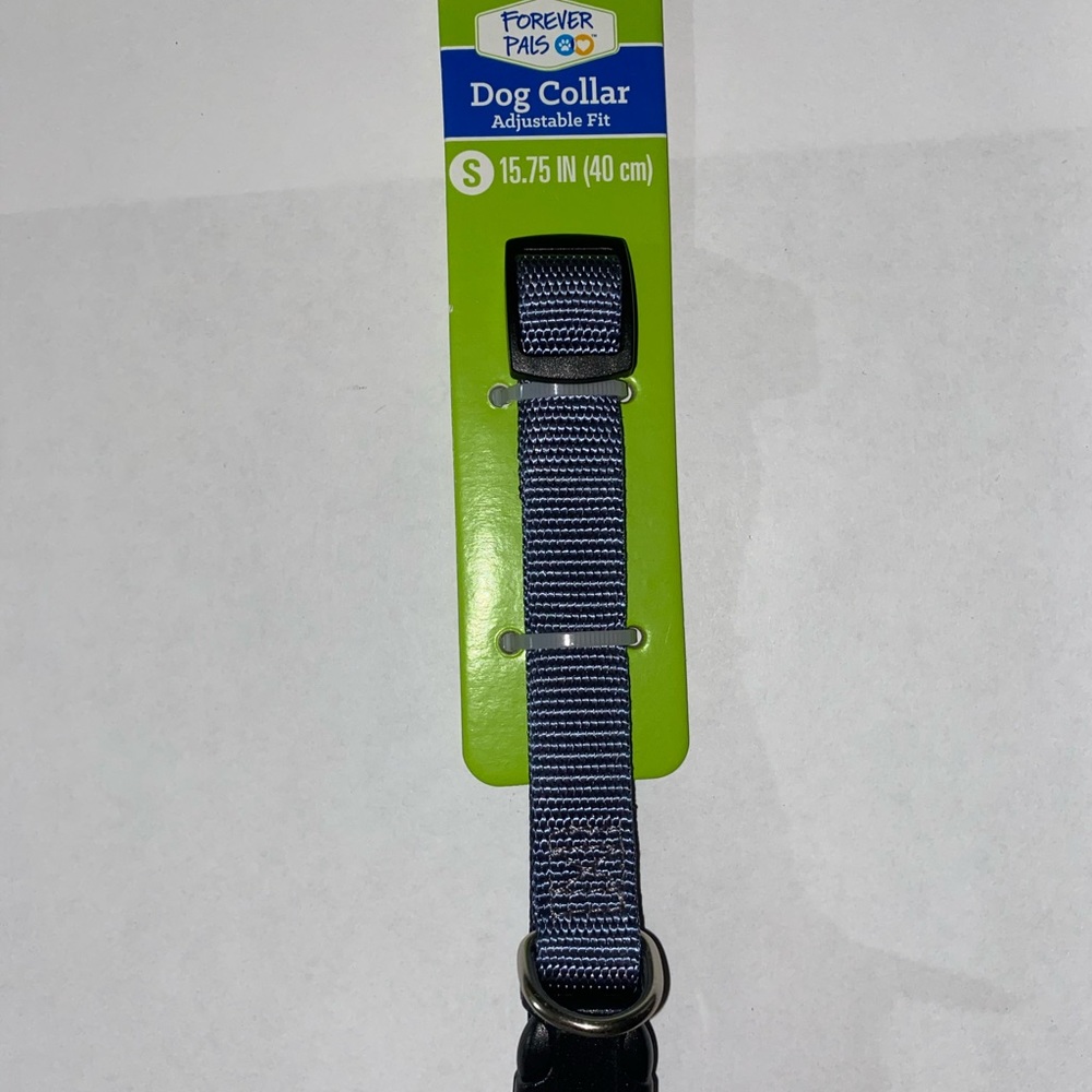 Forever Pals Grey Dog Collar Adjustable Fit Size Small 15.75” 40 cm (New)